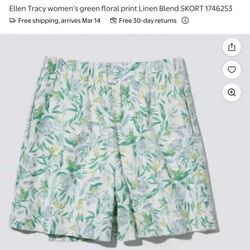 Ellen Tracy women’s green floral skort