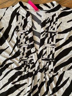 Zebra Print Top with Silver Clasp Detail