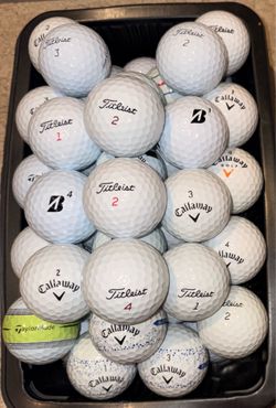 50 Golf Balls As Pictured- Callaway, TaylorMade, Titleist….