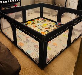 Large Indoor Playpen + Alphabet Mat
