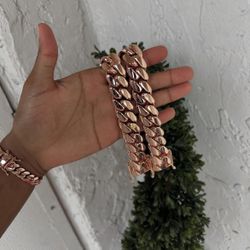 ROSE GOLD MIAMI CUBAN LINK 14k PLATED