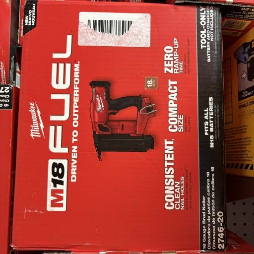 Milwaukee New 18ga Brad Nailer 18M Fuel
