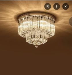 4 light chrome silver crystal Raindrop chandelier 12 inch round