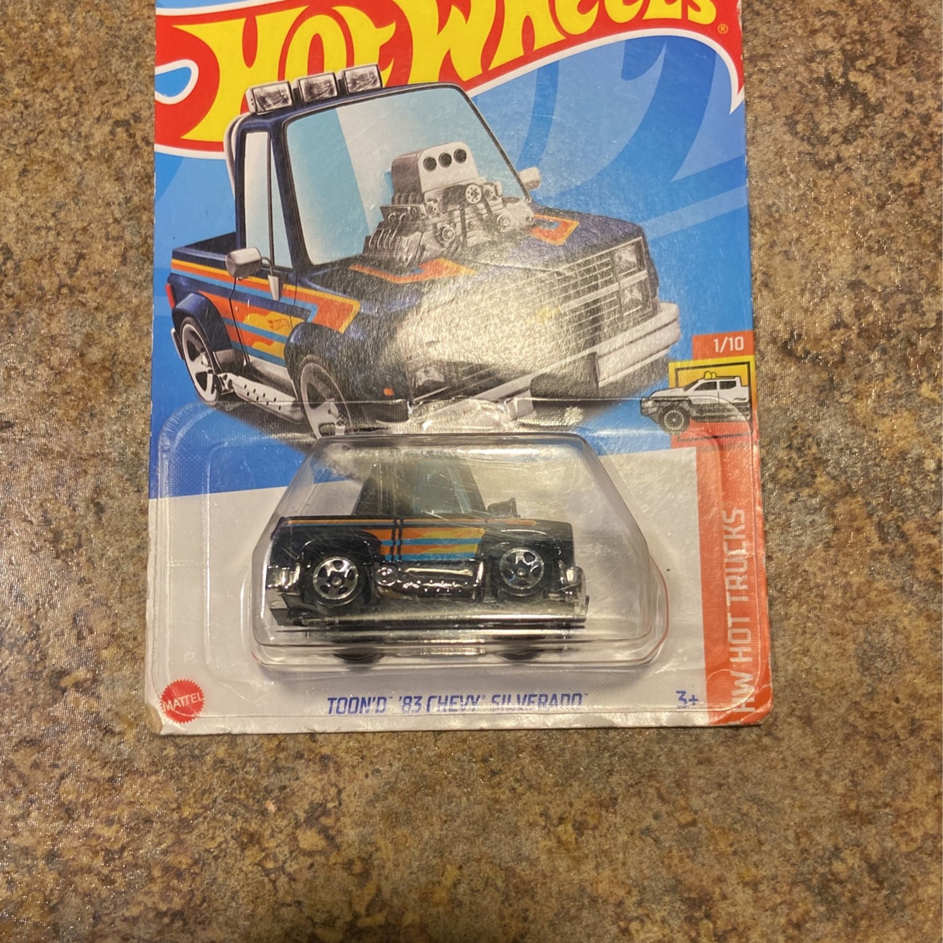 Hot-Wheels Collectible Die-Cast Vehicle - Toon'd '83 Chevy Silverado Pickup Truck - Teal and Gold - HDH54 - 1/6