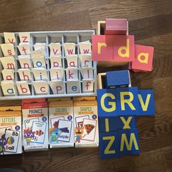 Montessori Alphabet Learning Set + Flash Cards Bundle