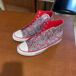 Size,8. Converse Chuck Taylor, All Star All Over Print Shoes.