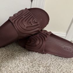 Crocs Salehe Bembury Comfort Geometric Brown Slide Sandals for Men