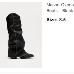 Womens Black Overlay Boots