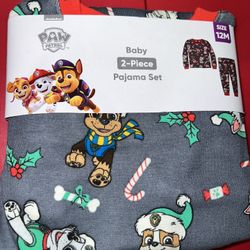 New 12mos Fitted Holiday Paw Patrol Pjs