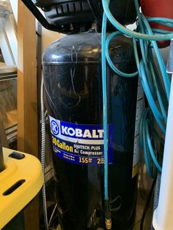 Air Compressor, 30 gallon, 1.5 horsepower, practically brand new.