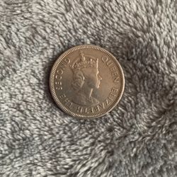 1963 Queen Elizabeth The Second Fifty Cent Hong Kong