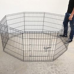 New in box $39 Foldable 24” Tall x 24” Wide x 8-Panel Pet Playpen Dog Crate Metal Fence Exercise Cage 