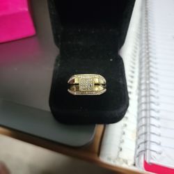 Size 12 14k Gold Filled Men's White Sapphire Ring