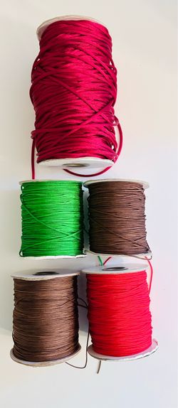 5 of Lishi Brand Chinese Knotting Cord Spools - Assorted Colors