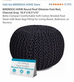 BirdRock Home Round Knit Pouf Ottoman