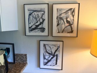 Set of 3 Framed Abstract Art Prints