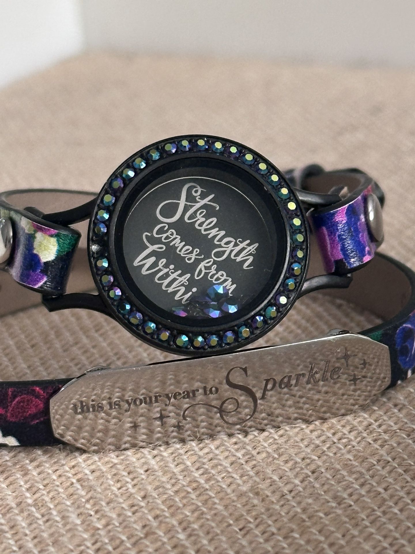 Leather Wrap Locket Bracelet 