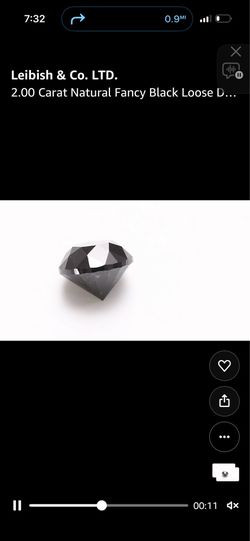 2 carat loose black diamond natural