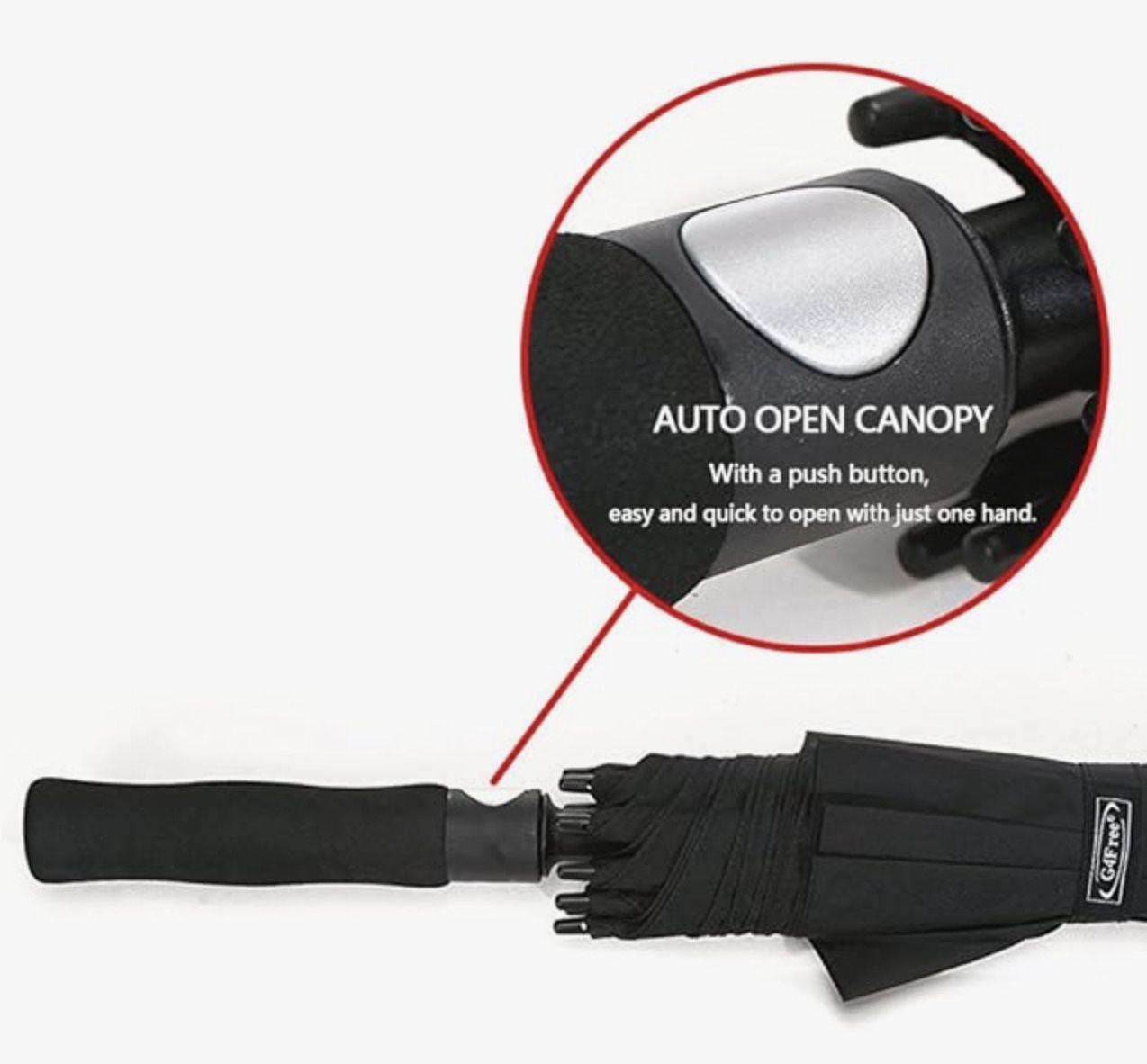 NEW G4Free Golf Umbrella, 68” Extra Large, Wind proof, Automatic Open, Color Black