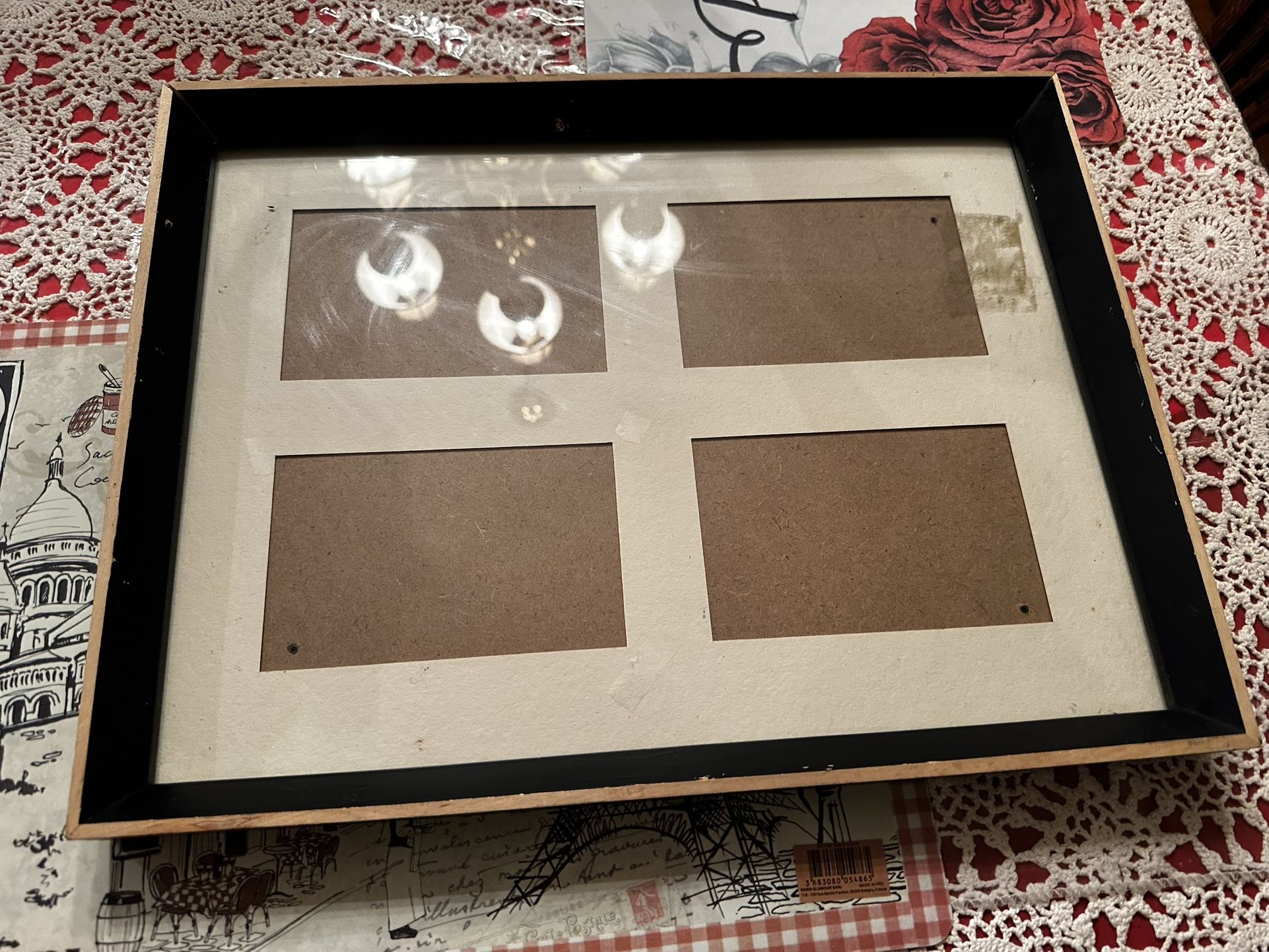 Black and Cream Photo Frame 16.5” x 13 (4 photos)