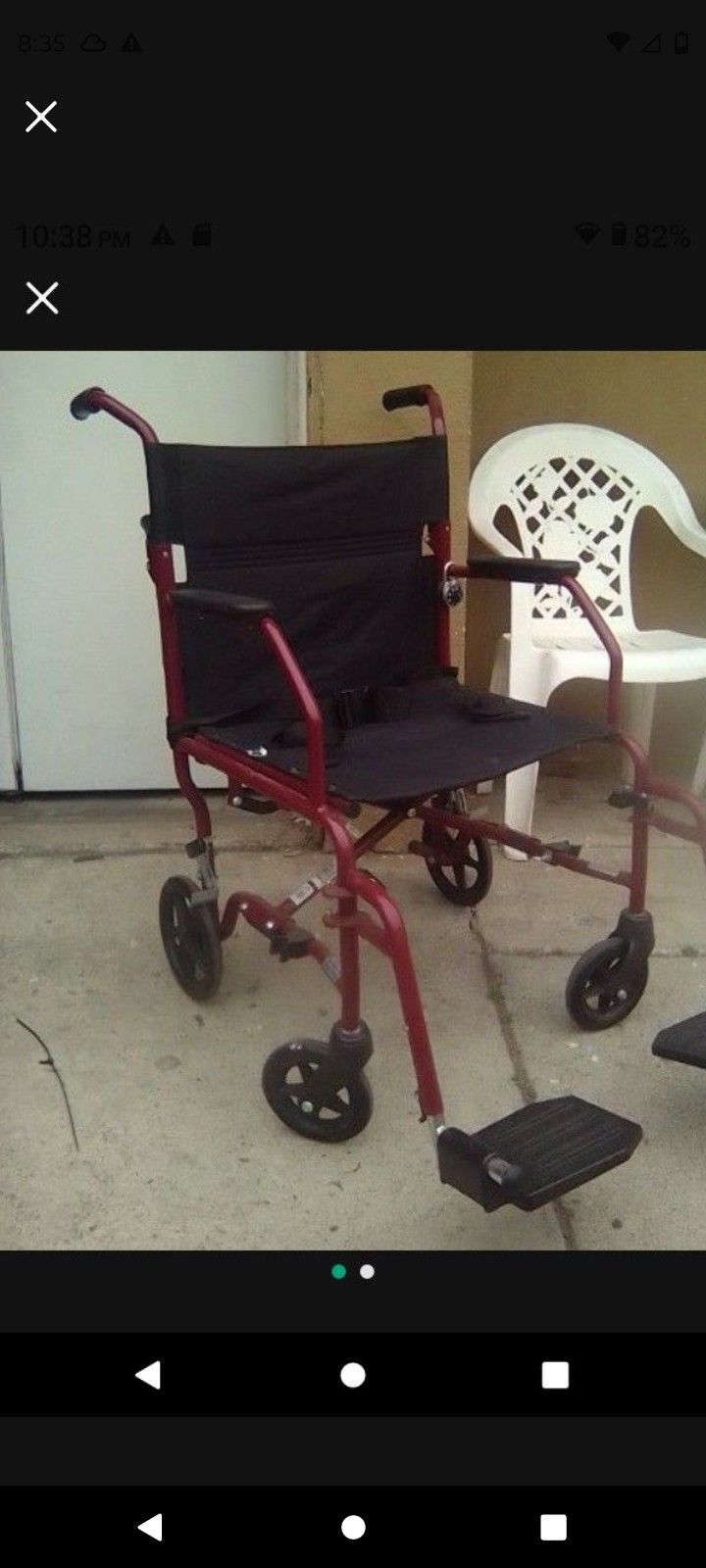 MEDLINE TRANSPORT WHEELCHAIR 20" WIDTH