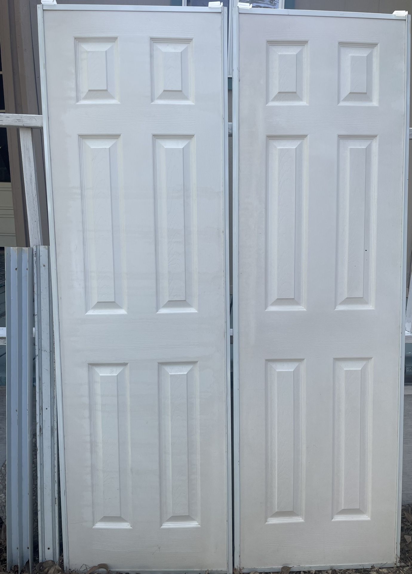 Contractors Wardrobe 48 in. x 81 in. Colonial White Steel Prefinished Hardboard Panels Framed Interior Sliding Door