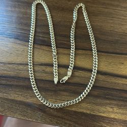 22’ 5mm 18kt Gold Plated  Sterling Silver Cuban