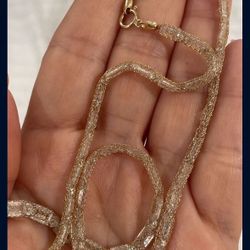 14kt Gold Mesh Choker Necklace Chain Gargantilla New Nueva 