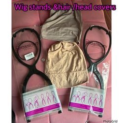 2wig Stands(new)&hair/head Covers $10