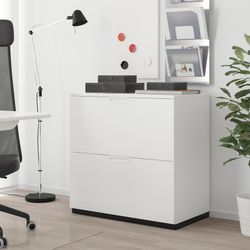 Drawer unit/drop file storage, white, 31 1/2x31 1/2 "