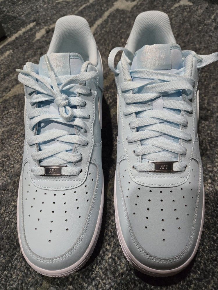 Men's Nike AIr Force 1 '07 Glacier Blue/ White - SIZE 10.5 - NEW - FJ4146-400