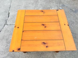 Square Pine Wood Coffee Table