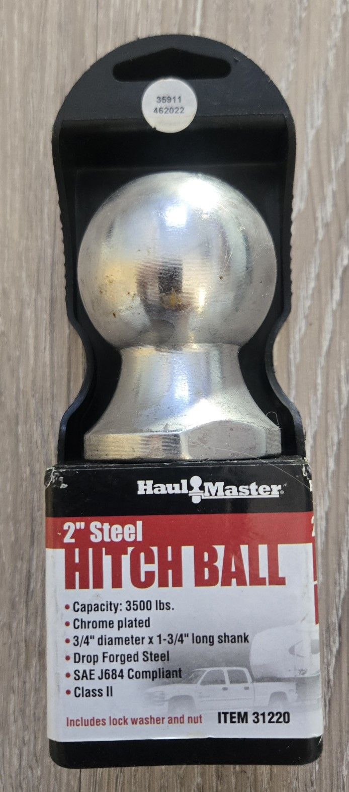 HAUL MASTER TOW READY HITCH BALL 2 IN. X 3/4 IN. X 1 ¾ IN. LONG 3500 LBS.