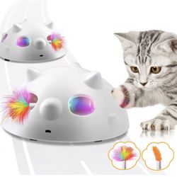 New-Peek-A-Boo Interactive Cat Toy, Low Noise Electronic with 900Mah Rechargeable Battery &3 Speed Model, 360°Self Rolling