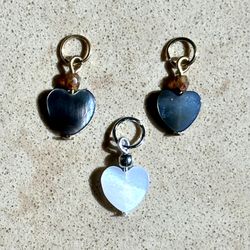🖤 Pretty shell heart beaded pendants