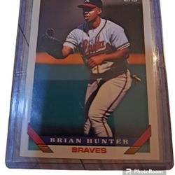 Brian Hunter braves Topps 1993 #102 baseball card