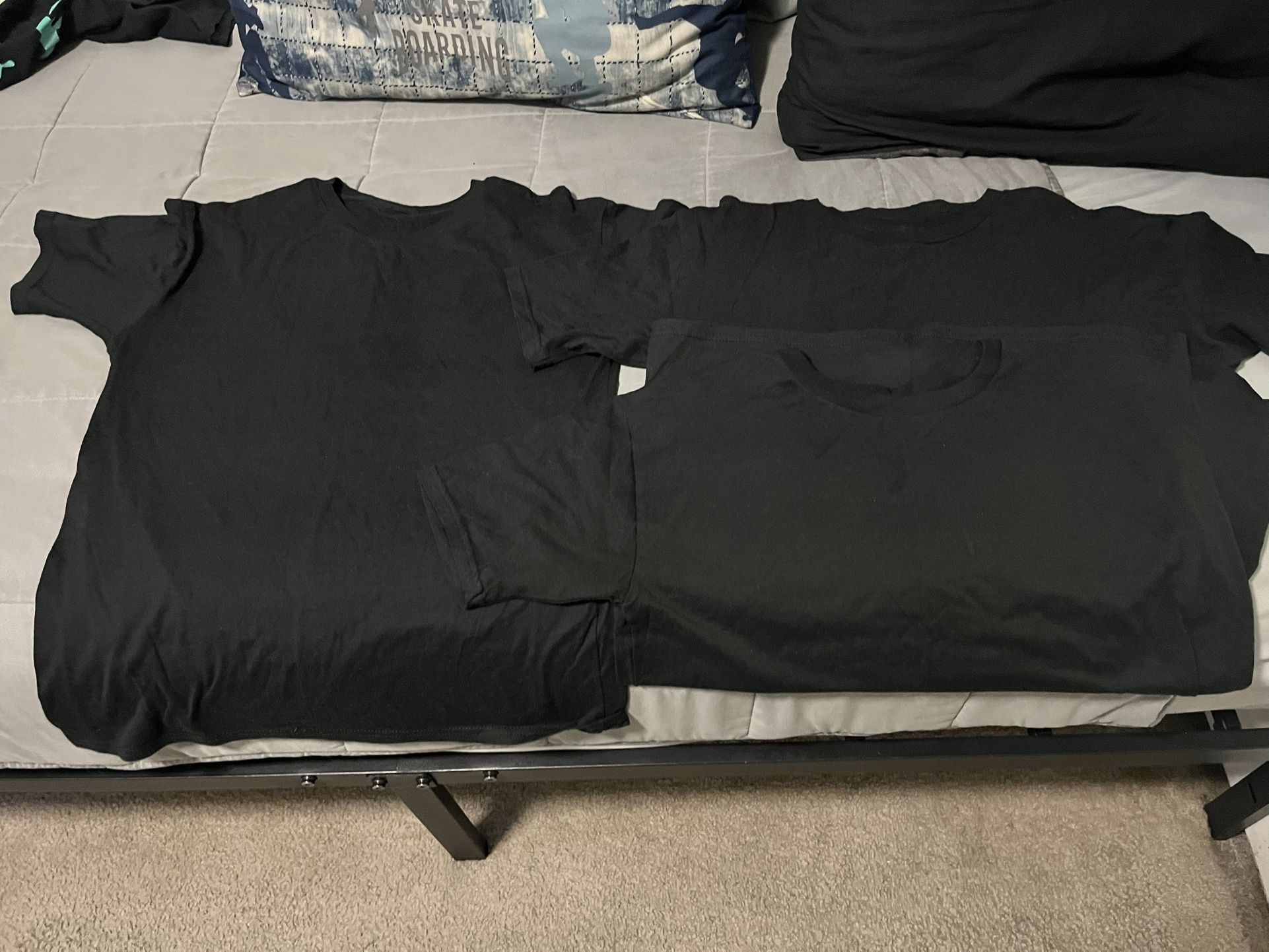 3 Black Tees Medium