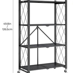 4-Tier Folding Metal Storage Shelf