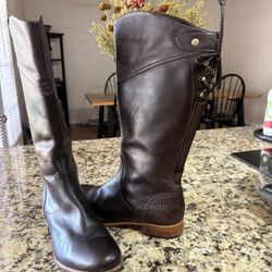 UGG Australia Annabelle Espresso Brown Leather Riding Boots Mega Hot Women Size 6 