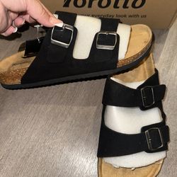 Torotto men’s Black Sandals with Buckles
