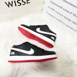 hit product 💰 42. Main promotion 🔥 Qiao Yi AJ1 Low Help Dark Night Black Red Cost Effective Recommended Size 36-44