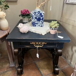 Navy Rustic End Table 
