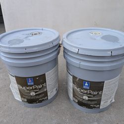 Paint And Primer 5 Gallones Flat Grey Exterior 