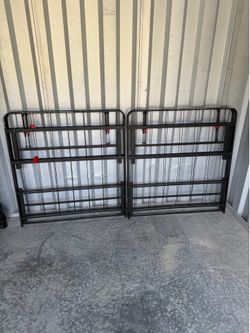 Foldable metal platform bed frame set of 2
