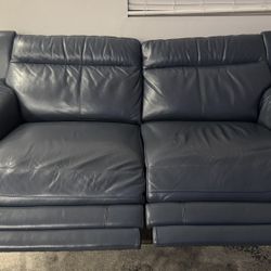 Blue Leather Couch Recliner