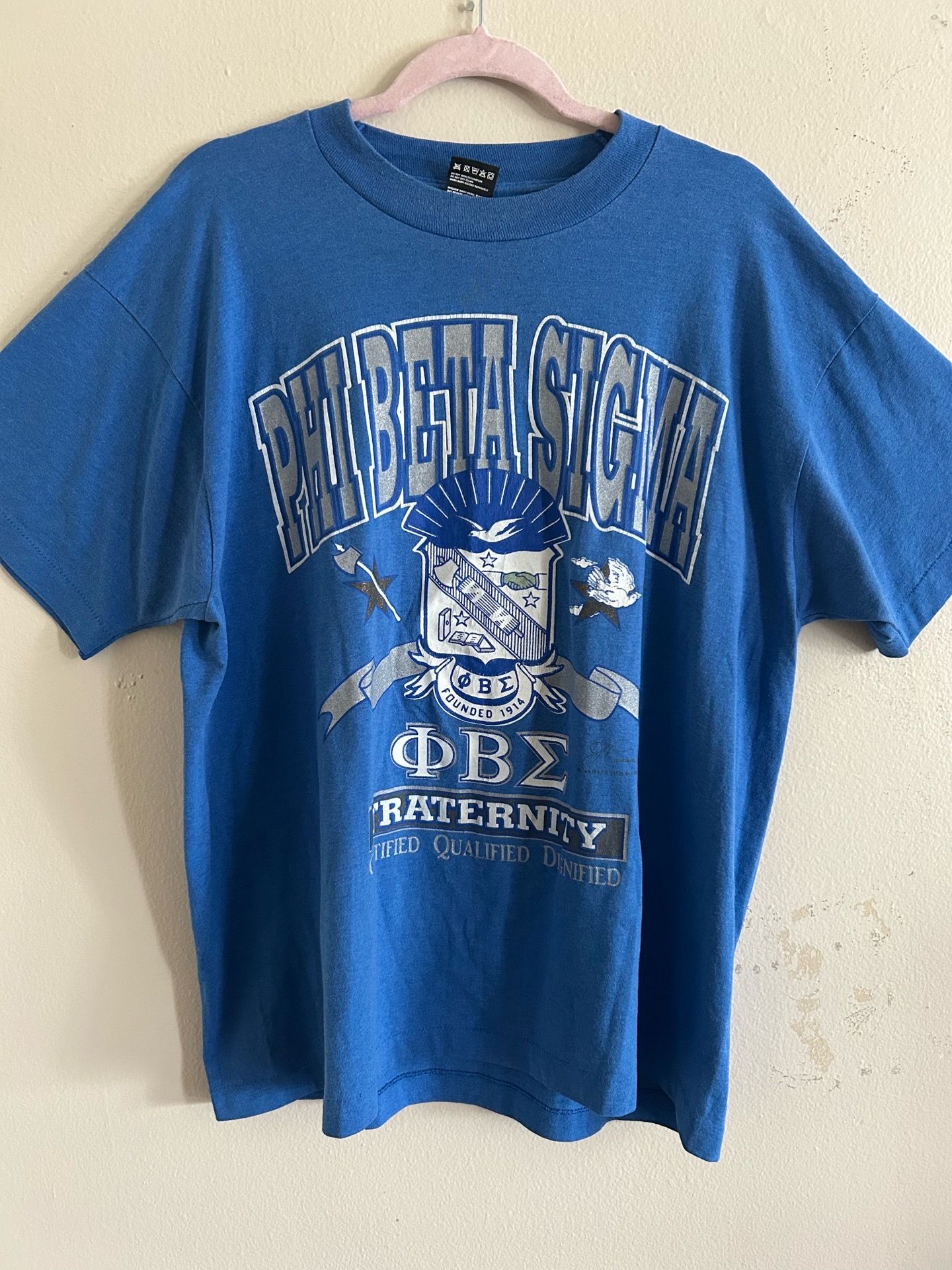 Vintage fruit of the loom fraternity t shirt preppy streetwear Sz XL