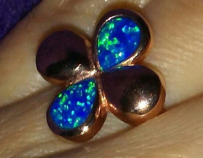 Beautiful Custom Rose Gold Blue Fire Opal Ring!!!