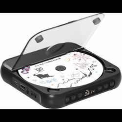 CD Player Portable w/ Dual Stereo Speakers, Rechargeable Bluetooth w/ Headphones