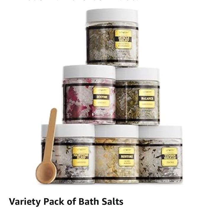 Epsom Bath Salts Gift Basket Set, Relaxing Self Care
