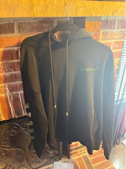 Black/green off-white hoodie-L,M,S